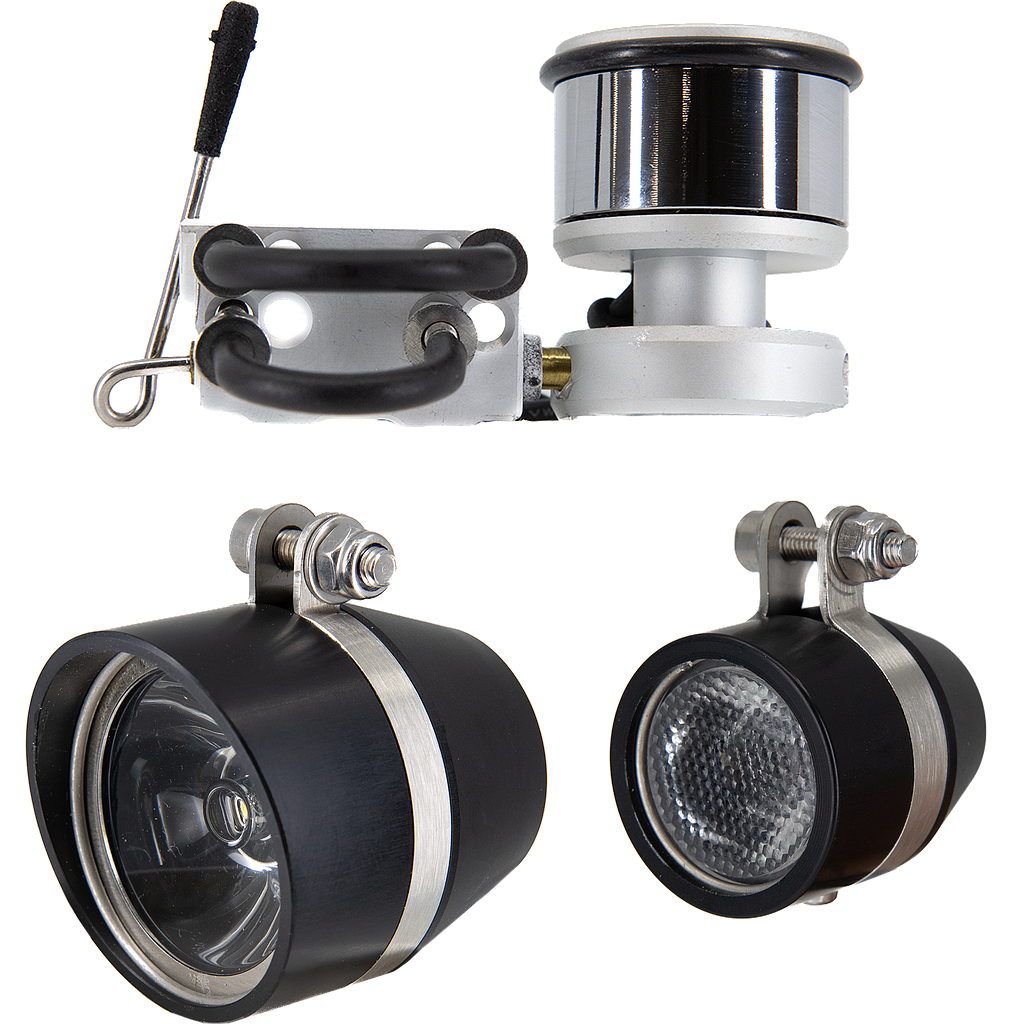 ELIAN CYCLES Beleuchtungsset mit Velocigal Seitenläufer Dynamo