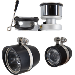 [OG-104103] ELIAN CYCLES Beleuchtungsset mit Velocigal Seitenläufer Dynamo (Black)